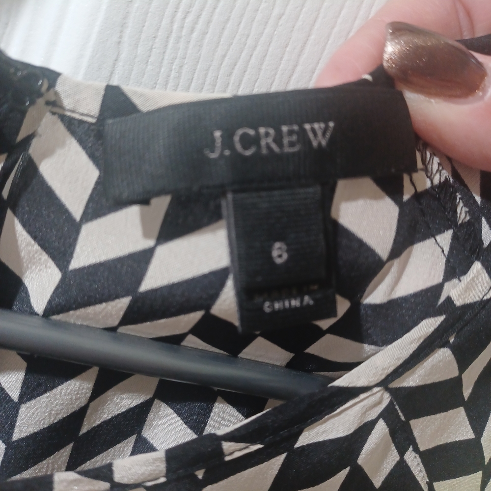 J. Crew Black and Beige Geometric Midi Dress - Picture 2 of 11